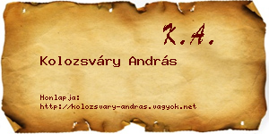 Kolozsváry András névjegykártya